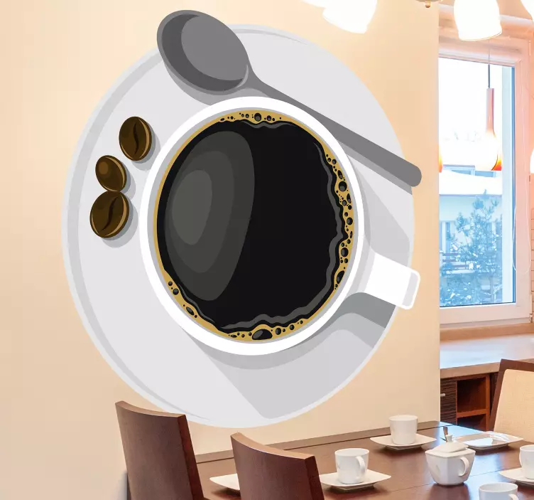 Kaffekop over hovedet wallsticker dyr - TenStickers