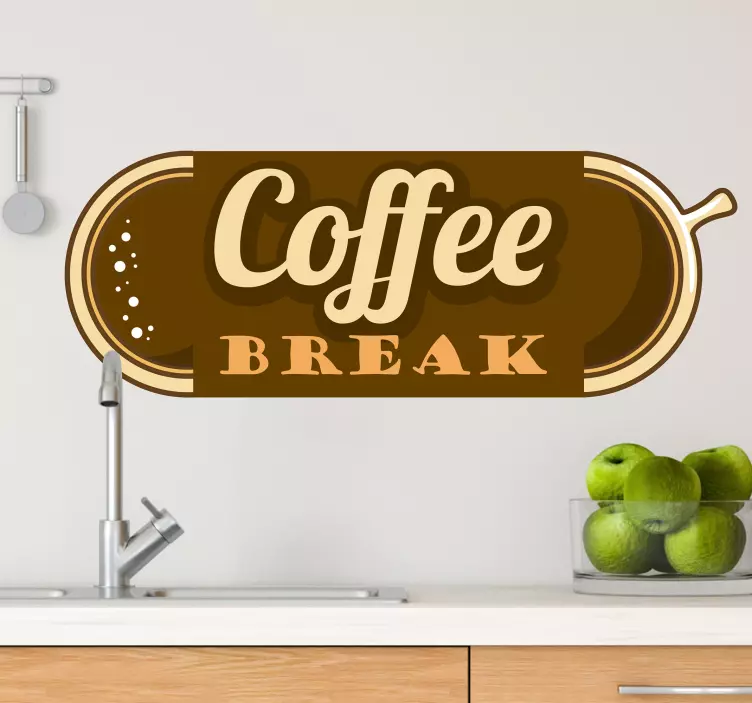 Kaffepause tid wallsticker dyr - TenStickers