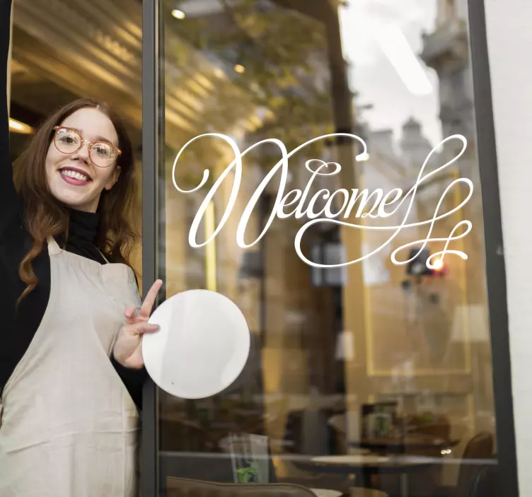 Kalligrafisk velkomstvinyl klistermærke - TenStickers