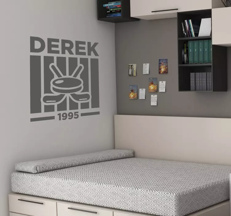 Personligt hockeyemblem sport klistermærke - TenStickers