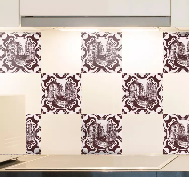 Kanalhuse og klistermærke til bådfliser - TenStickers