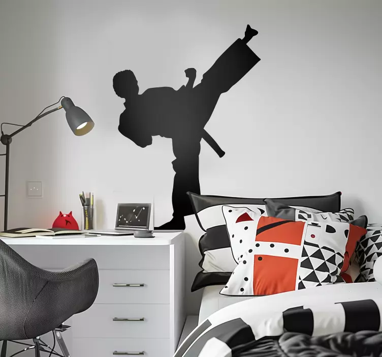 Karate silhuet klistermærke - TenStickers