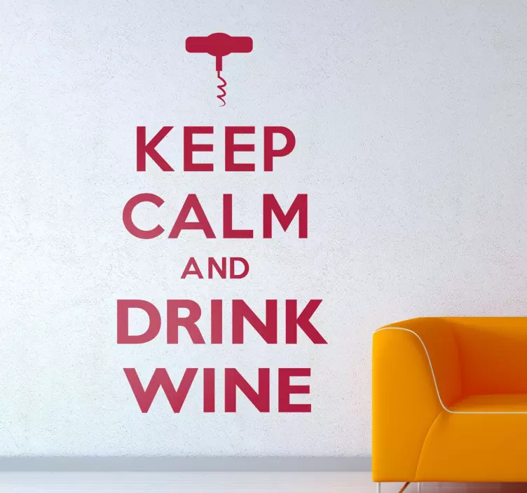 Keep calm and drink wine sticker - TenStickers