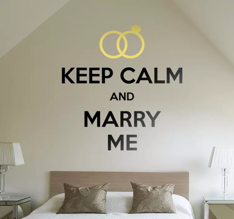 Keep calm and marry me wallsticker - TenStickers