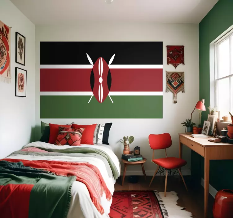 Kenya flag klistermærke - TenStickers