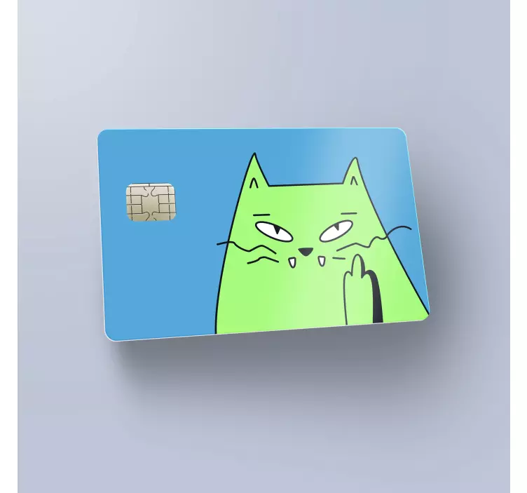 Kiggende kat credit card sticker - TenStickers