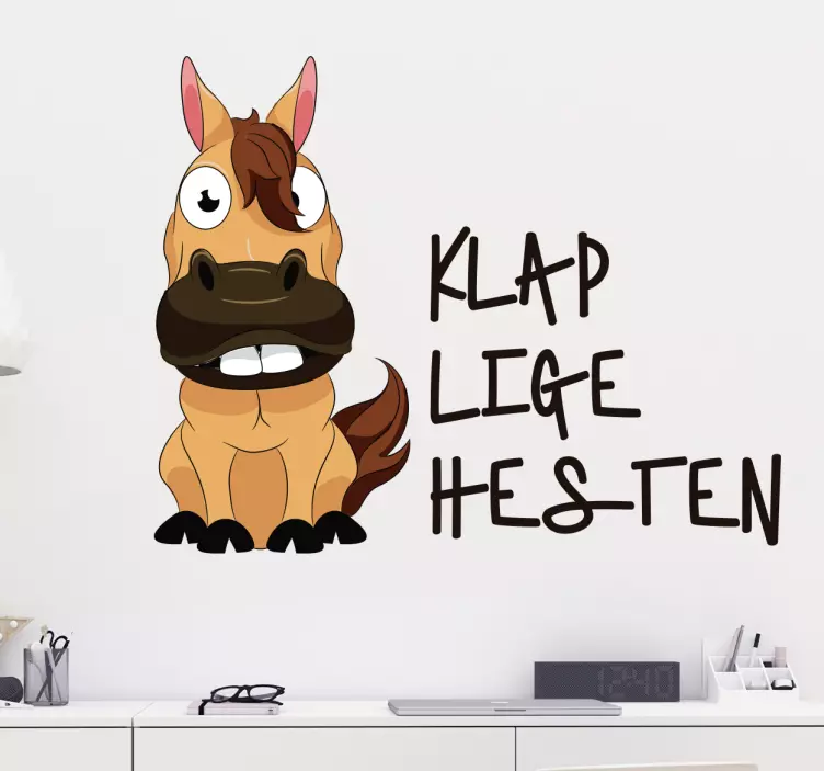 Klap lige hesten klistermærke - TenStickers