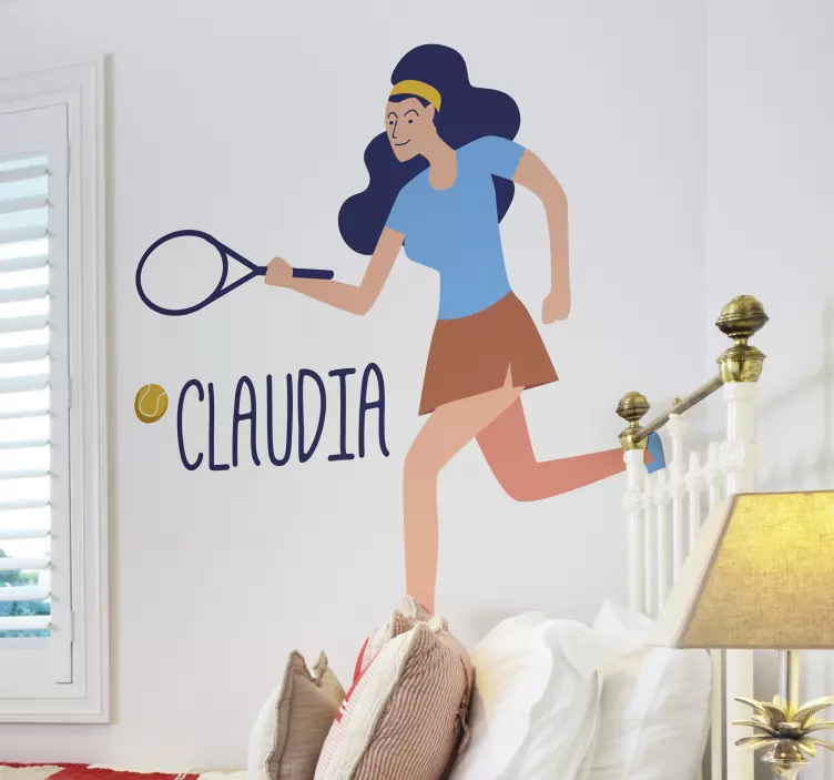 Klistermærke, der kan tilpasses til kvinder, tennis - TenStickers