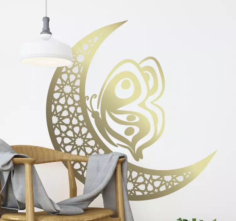 Klistermærke for mandel og sommerfugl mandala - TenStickers