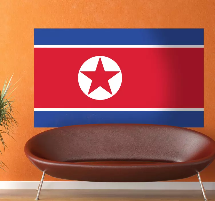 Klistermærke for nordkorea flag - TenStickers