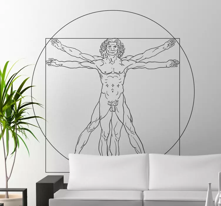 Klistermærke fra da vinci vitruvian mand - TenStickers