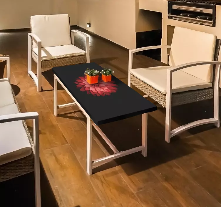 Klistermærke Ikea bord, rød blomst - TenStickers