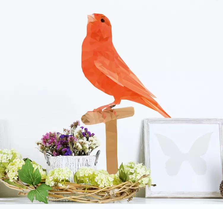 Klistermærke med fugl på aborre - TenStickers