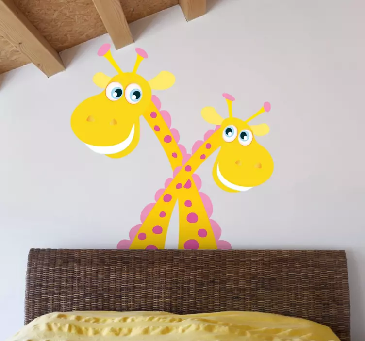 Klistermærke med krydsede giraffer - TenStickers