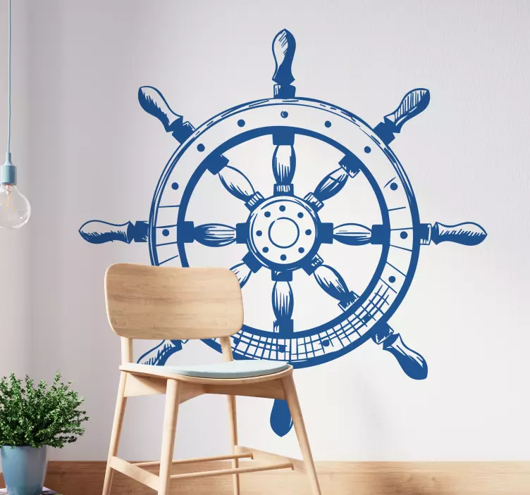 Klistermærke med skibhjelmillustration - TenStickers