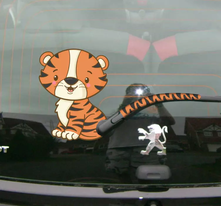 Klistermærke til bil med tiger og hale - TenStickers