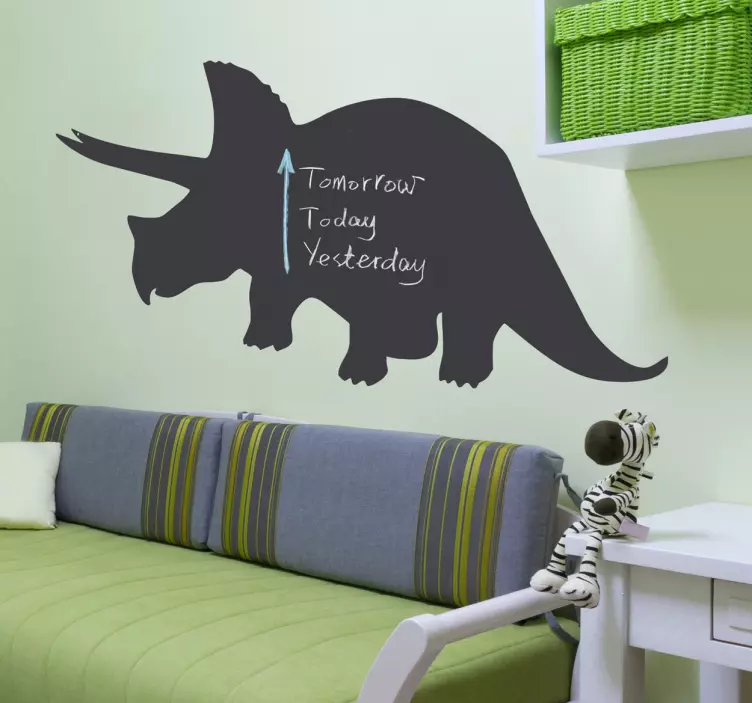 Klistermærke med triceratops dinosaur tavle - TenStickers