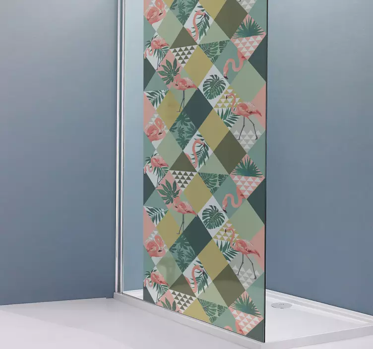 Klistermærke med tropisk junglebrusebad - TenStickers