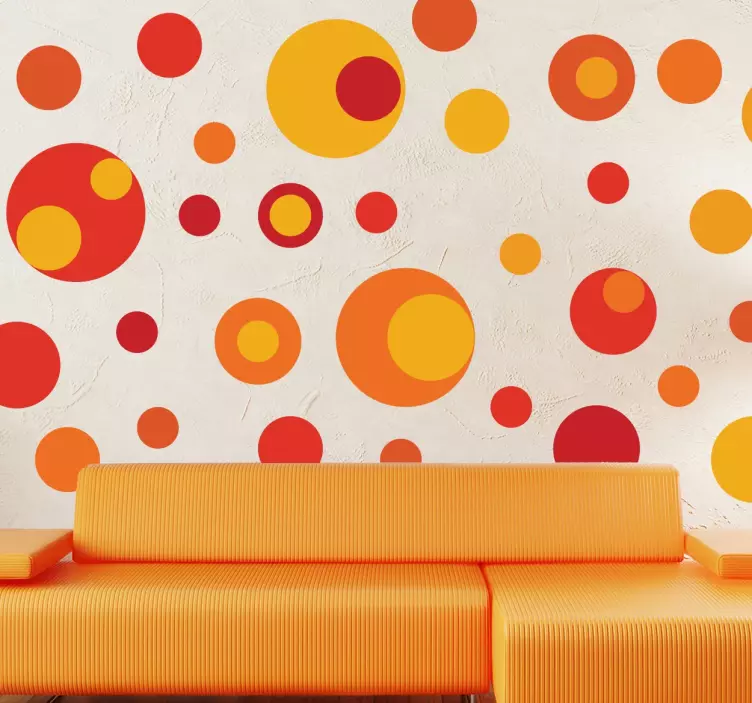 Klistermærke med varme toner cirkel - TenStickers