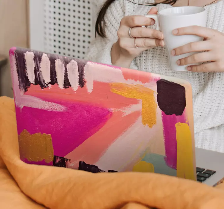 Klistermærke til bærbar med abstrakte farverige mønstre - TenStickers