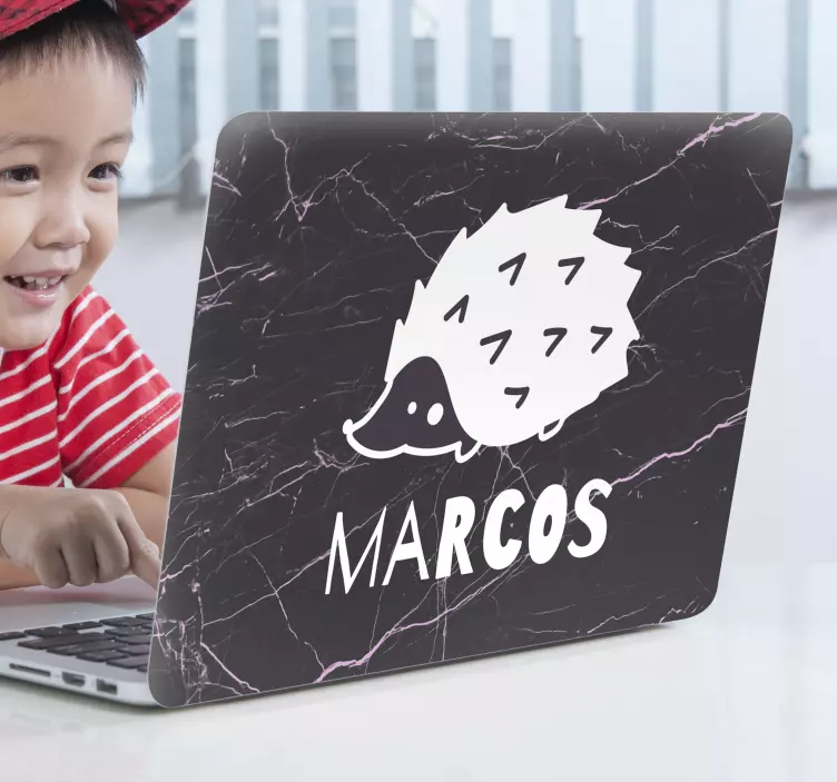 Klistermærke til bærbar med charmerende pindsvinekunst - TenStickers