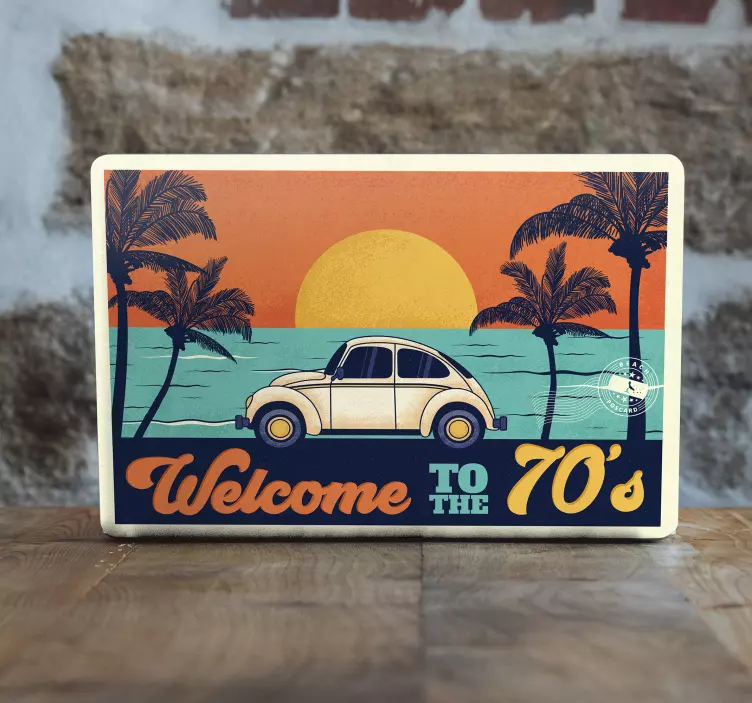 Klistermærke til bærbar retro strandscene - TenStickers