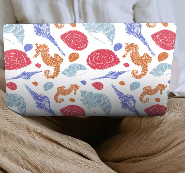 Klistermærke til bærbar søheste skallermønstre - TenStickers