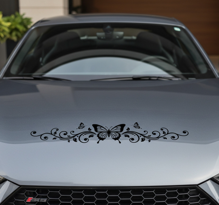 Klistermærke til bil elegant sort sommerfugl - TenStickers