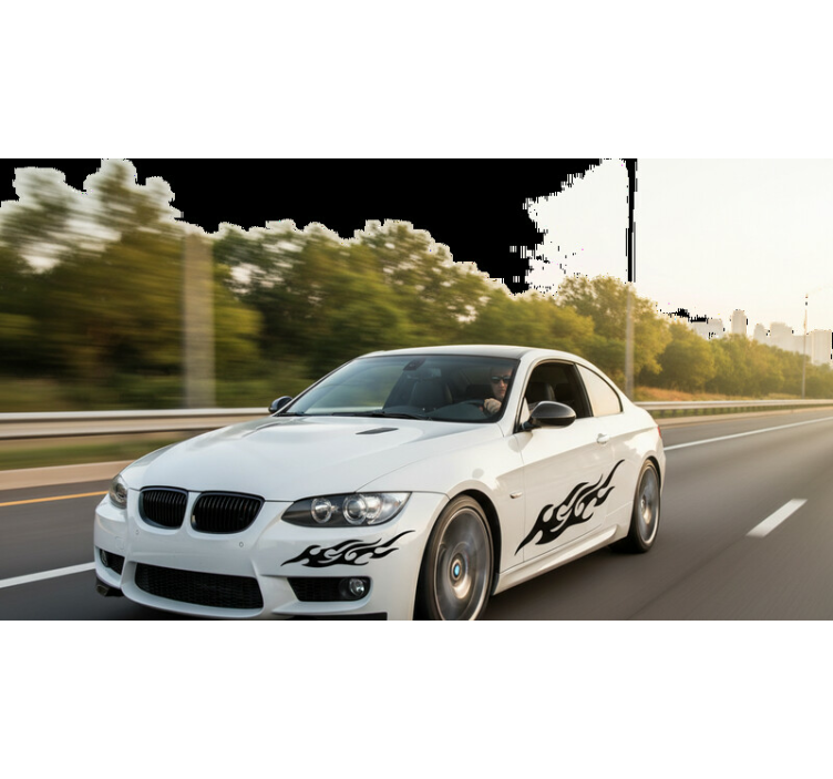 Klistermærke til bil sort ild design - TenStickers