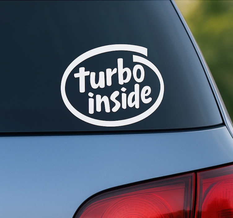 Klistermærke til bil turbo indeni citat - TenStickers