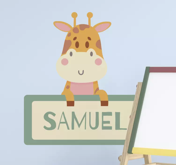 Klistermærke til børn sød giraffigur - TenStickers