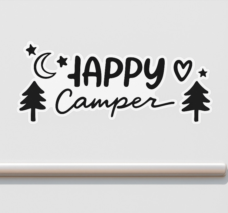 Klistermærke til campingvogn glade campister - TenStickers