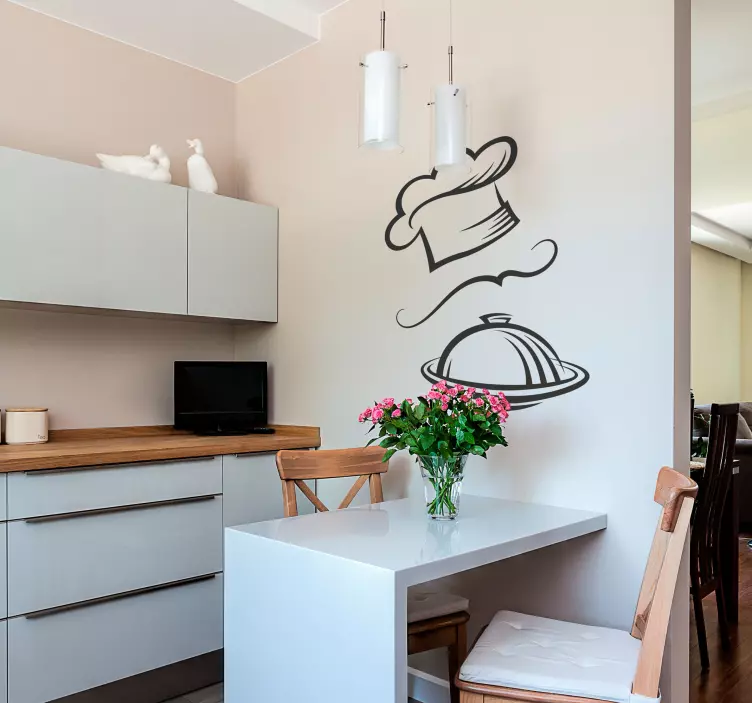 Kok elementer tegning til køkken wallsticker - TenStickers