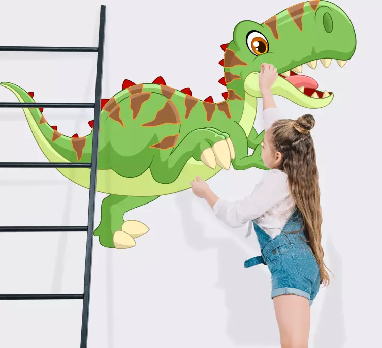 Kører dinosaur design vægoverføringsbillede - TenStickers