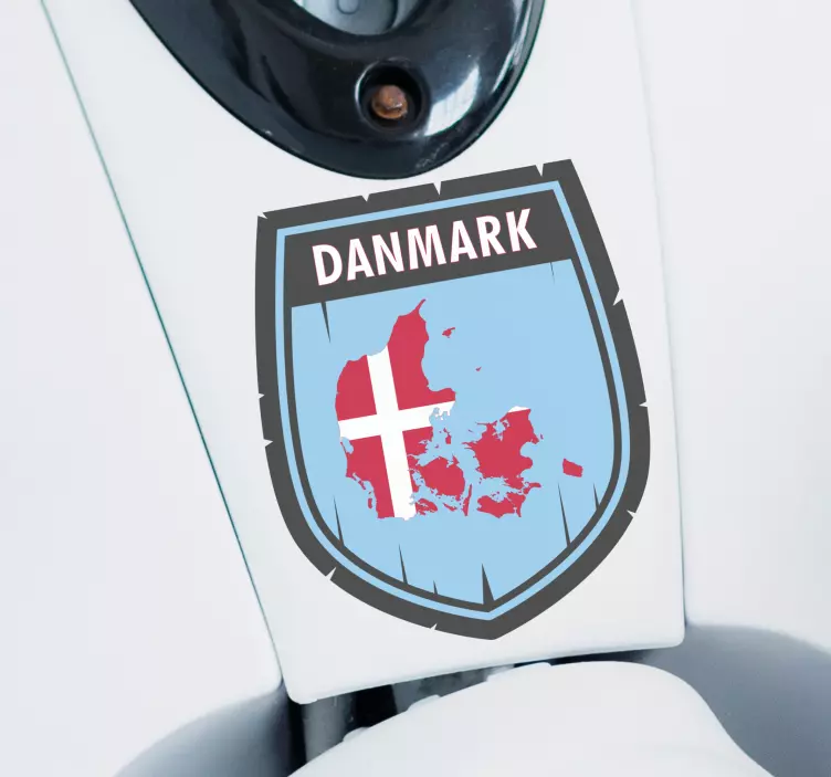 Danmark på skjold klistermærke til bil - TenStickers
