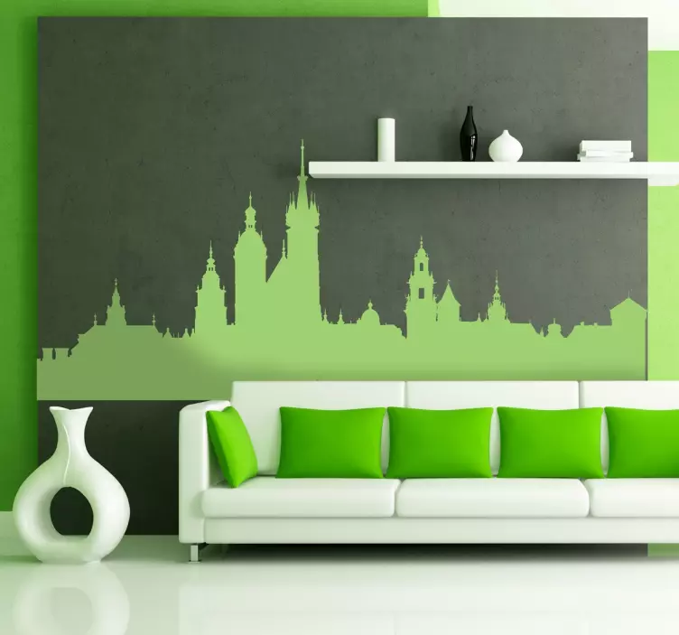 Fantastisk krakow dekorativt vinyl-skyline-klistermærke - TenStickers