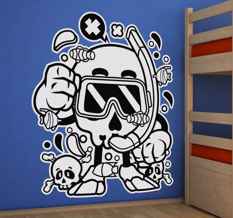 Kranium dykning hav urban klistermærke - TenStickers