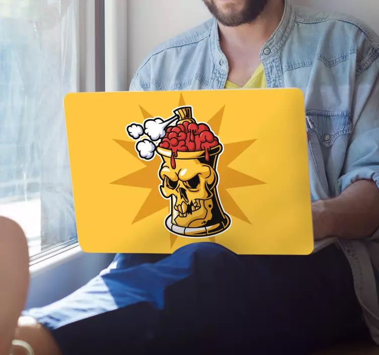 Kranium maling dåse design klistermærke til bærbar - TenStickers