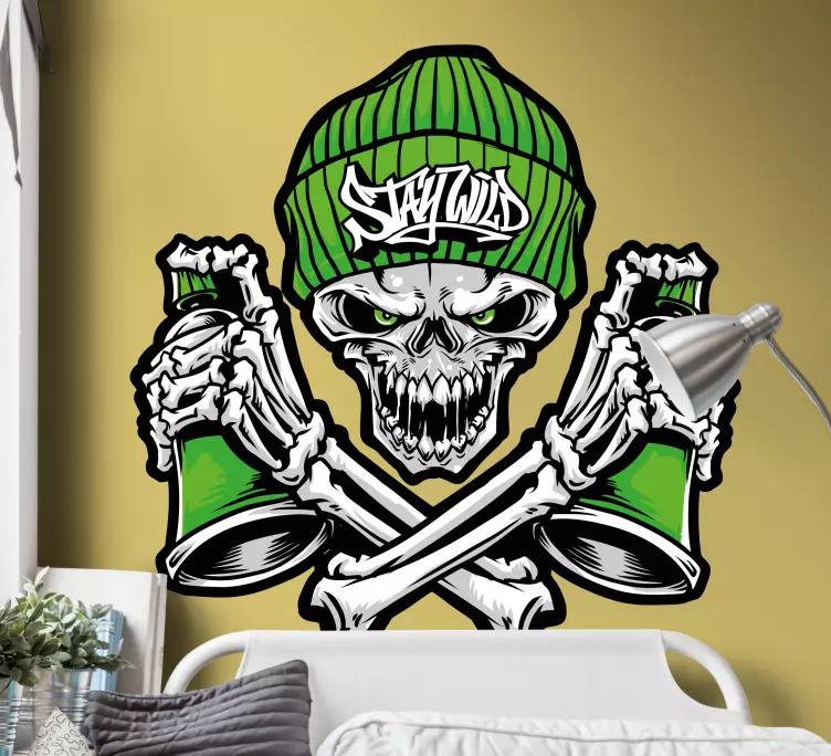 Kranium med hue wallsticker dyr - TenStickers