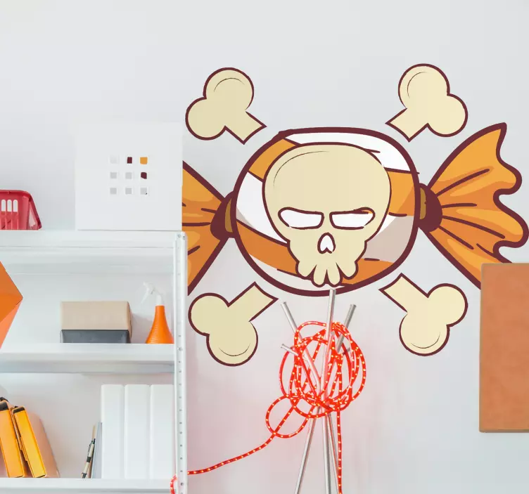 Kranium og krydsede knogler wallsticker dyr - TenStickers