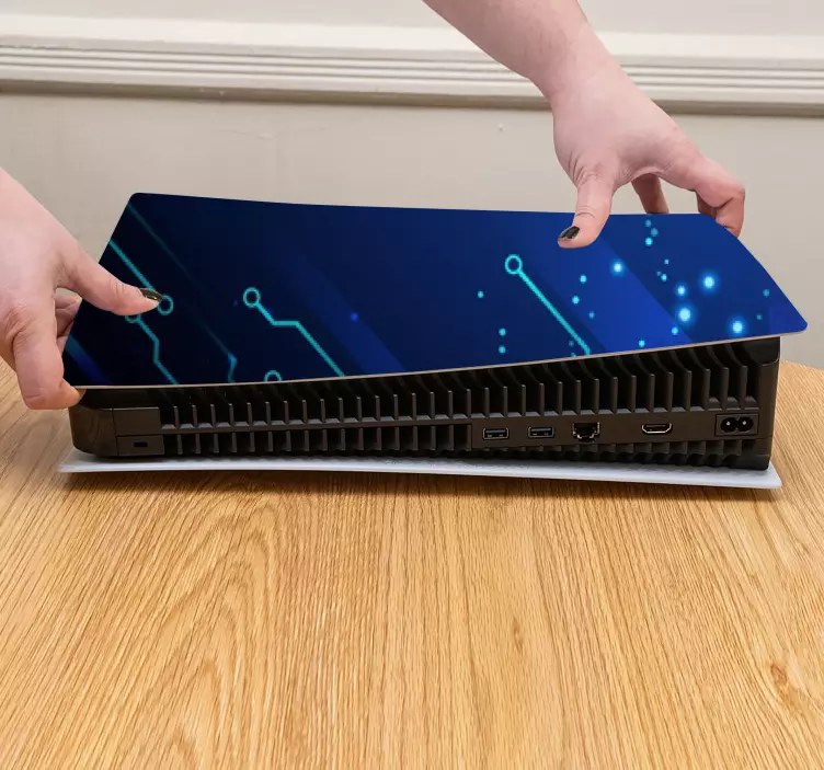 Blåt kredsløbsmønster PS5 klistermærke - TenStickers