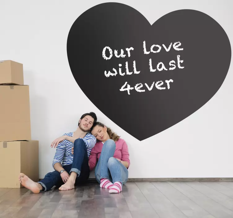 Kridt hjerte tavle wallsticker - TenStickers