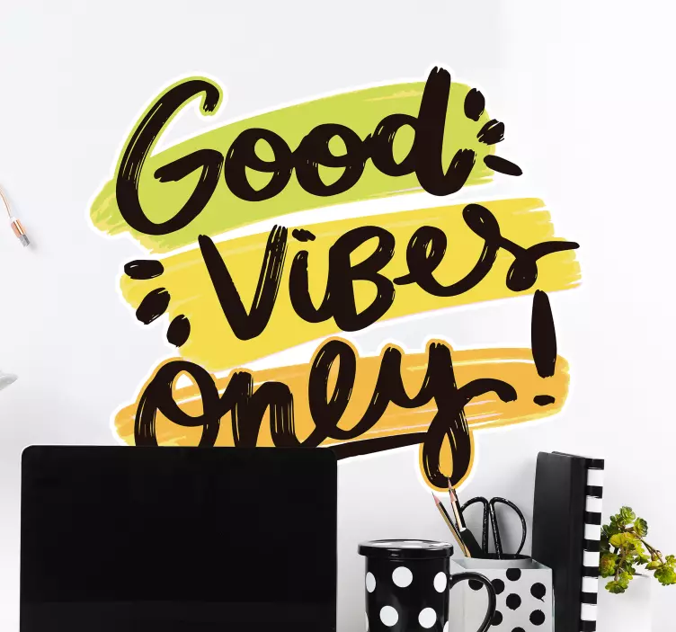 Kun positive vibrationer wallsticker dyr - TenStickers