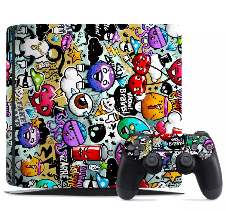 Kunst graffiti design ps4 klistermærker - TenStickers