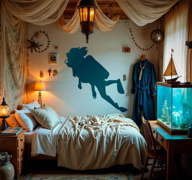 Kvindelig dykker sport klistermærke - TenStickers