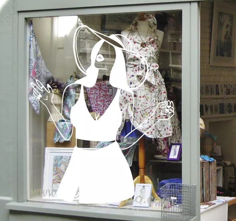 Elegante kvinde stregtegning sticker - TenStickers