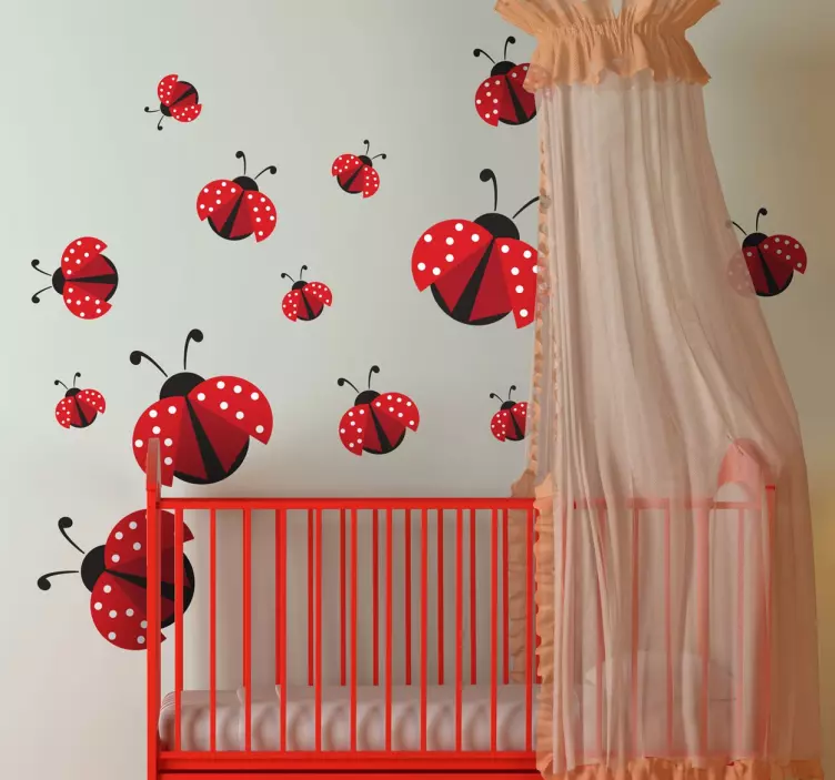 Wallstickers til børn ladybirds vægklistermærker - TenStickers