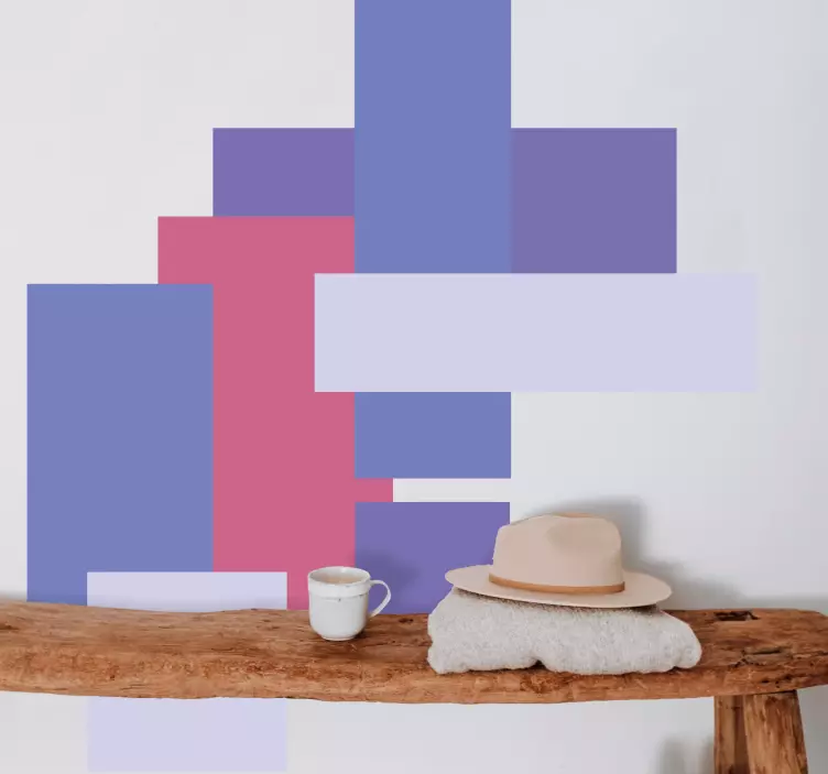 Lagdelte geometriske blokke wallsticker - TenStickers