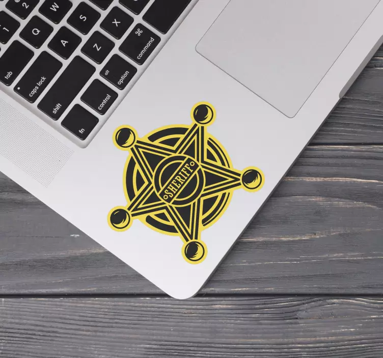 Laptop klistermærke sheriffstjerne badge - TenStickers