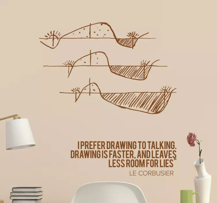 Klistermærke med le-corbusier-arkitektur - TenStickers